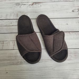 TOTES Black Terry Spa Slippers Size L US 9.5-10
